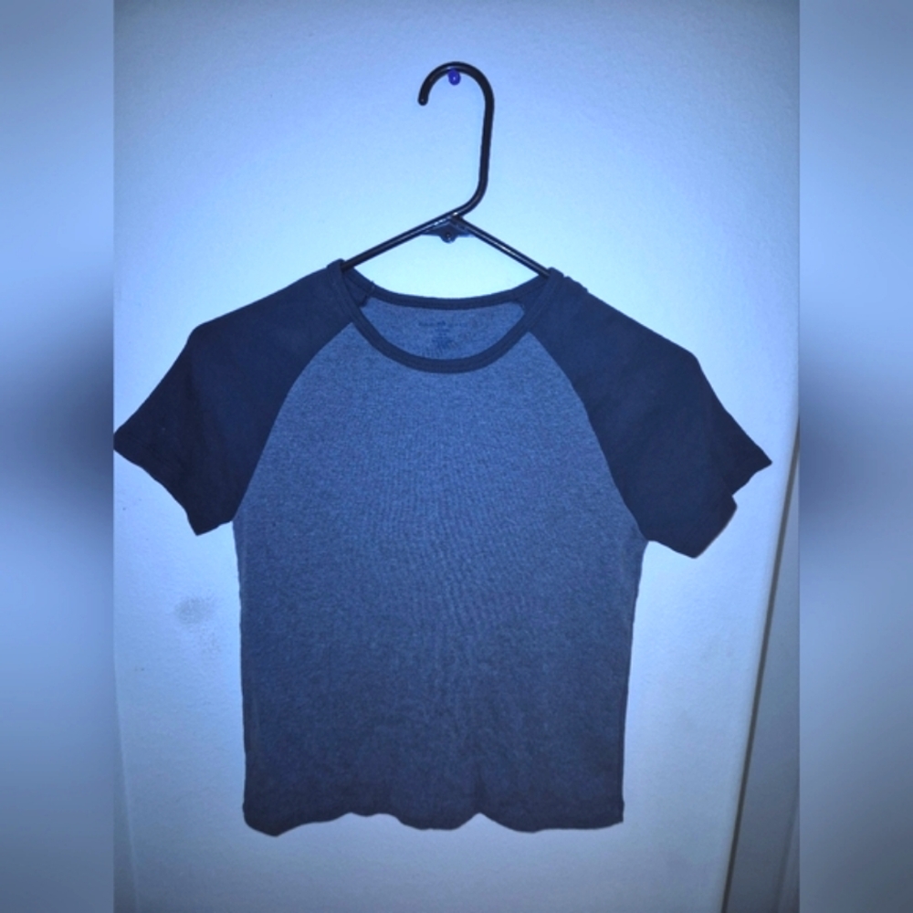 Brandy Melville Black and Gray Short Sleeve Tee